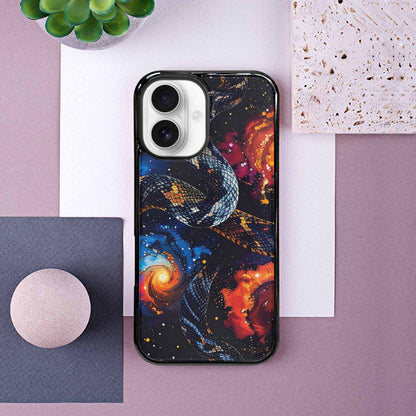 iPhone 16 Case — Galaxy Snake Print, Original Design Phone Case