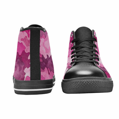 MEN'S Military Camouflage Blotch High Top Canvas Vibrant Chaos Custom Shoes