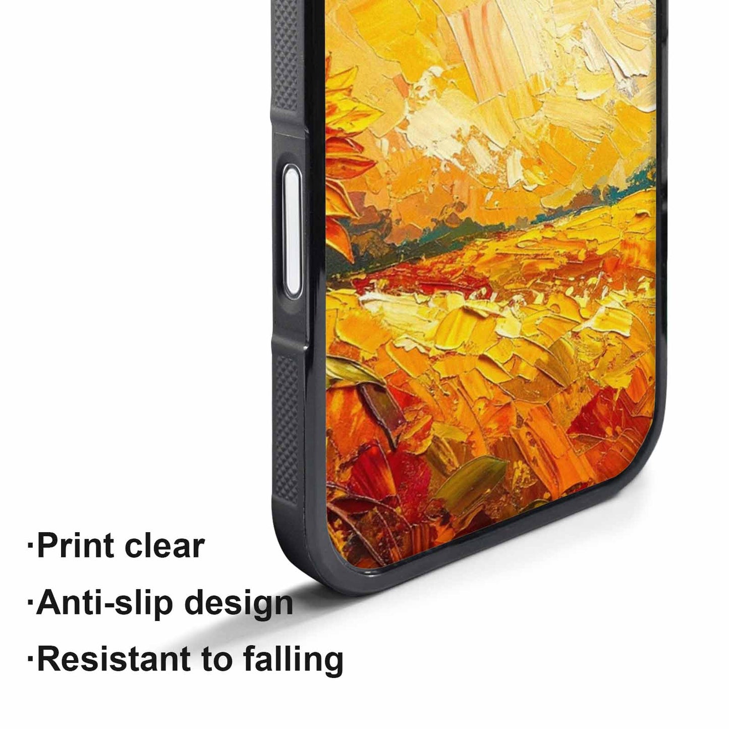 iPhone 17 Pro Case — Impressionist Sunflower Brushstroke Pattern Hundreds Floral, Unique Phone Case Design