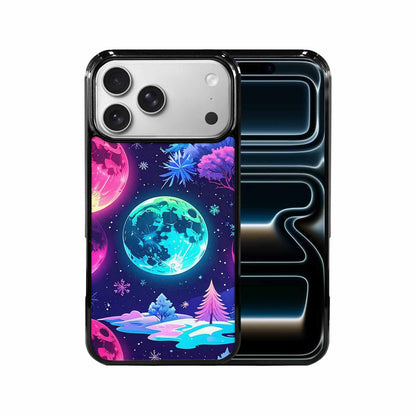 iPhone 17 Pro Max Case — Neon Winter Moon Cartoon Cute, Custom Made Phone Cover