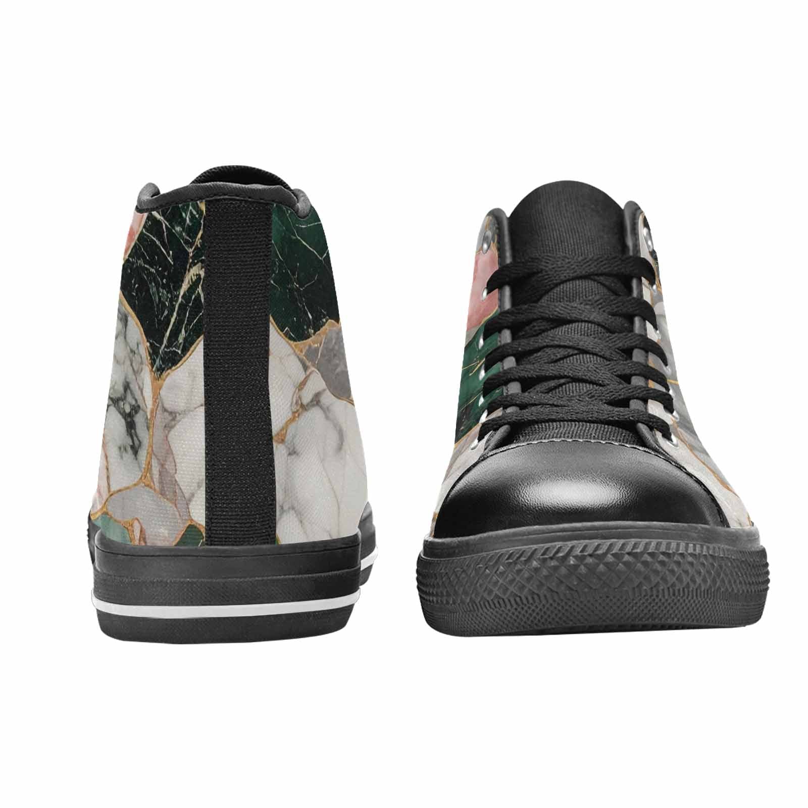 MEN'S Marble Stone Texture High Top Canvas Vibrant Chaos Custom Shoes