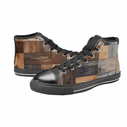 MEN'S Wood Grain Texture High Top Canvas Grunge Shoes