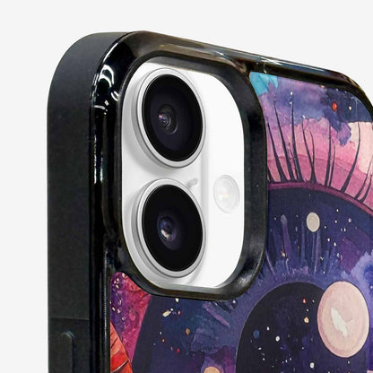 iPhone 16 Plus Case — Cartoon Eyeballs Galaxy, Original Design Phone Case