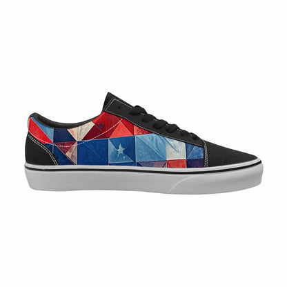 MEN'S American Flag Stars Canvas Lace-Up Wallpaper Art Custom Sneakers