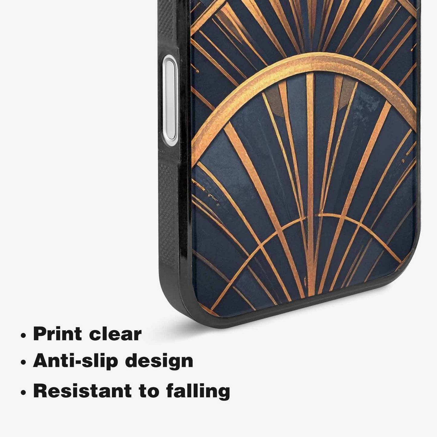 iPhone 16 Plus Case — Art Deco Illustration Pattern, Custom Printed Phone Case