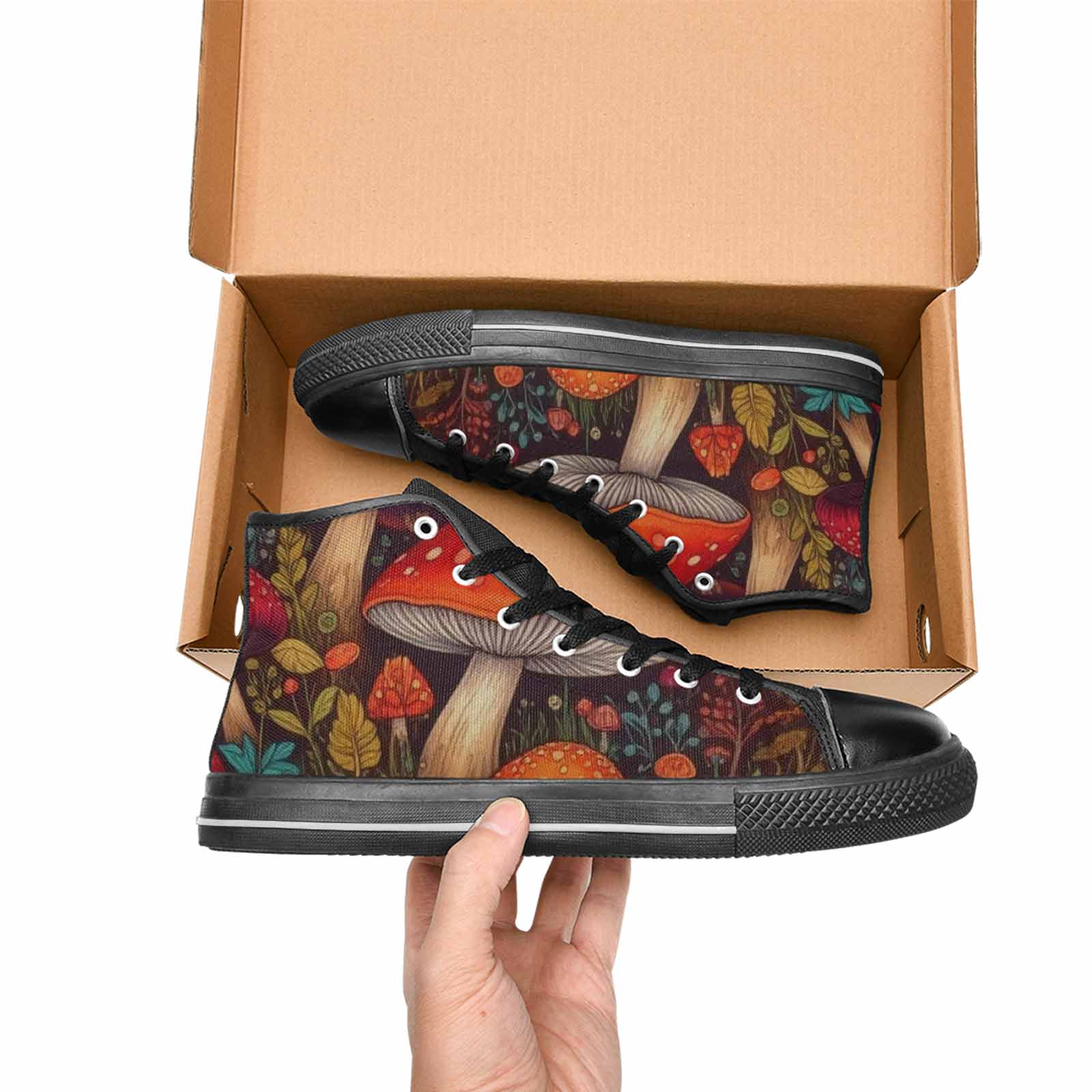 WOMEN'S Mushroom High Top Canvas Cottagecore Shoes