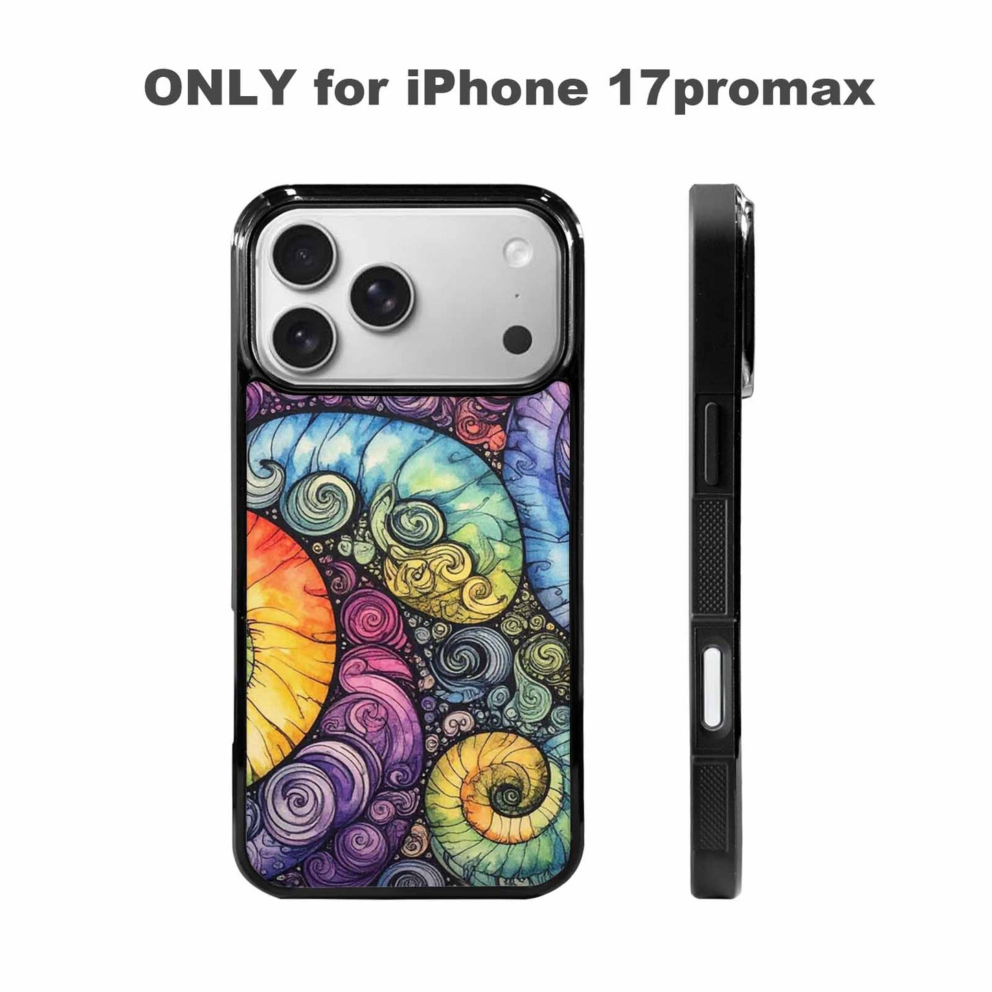 iPhone 17 Pro Max Case — Tie Dye Swirls (black Tie Dye, Custom Designed Case Cover