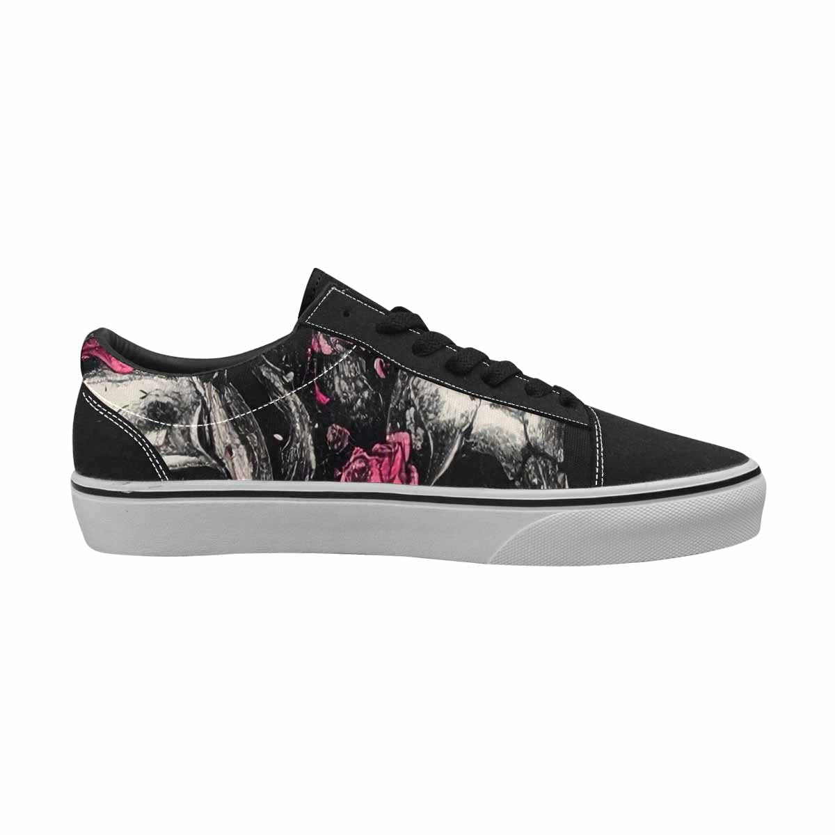 WOMEN'S Skull Roses Lace-Up Canvas Dark Academia Custom Sneakers