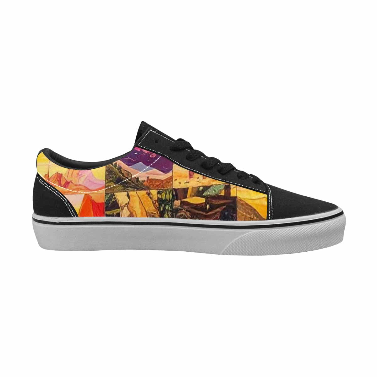 WOMEN'S Surreal Dream Fragment Lace-Up Canvas Vibrant Chaos Sneakers