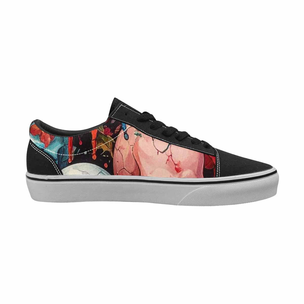 WOMEN'S Skulls Roses Melting Skulls Lace-Up Canvas Grunge Shoes