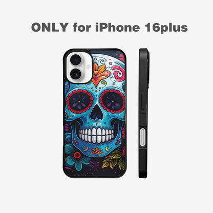iPhone 16 Plus Case — Graffiti Skull Art Seamless Pattern Vibrant, Unique Phone Case Design