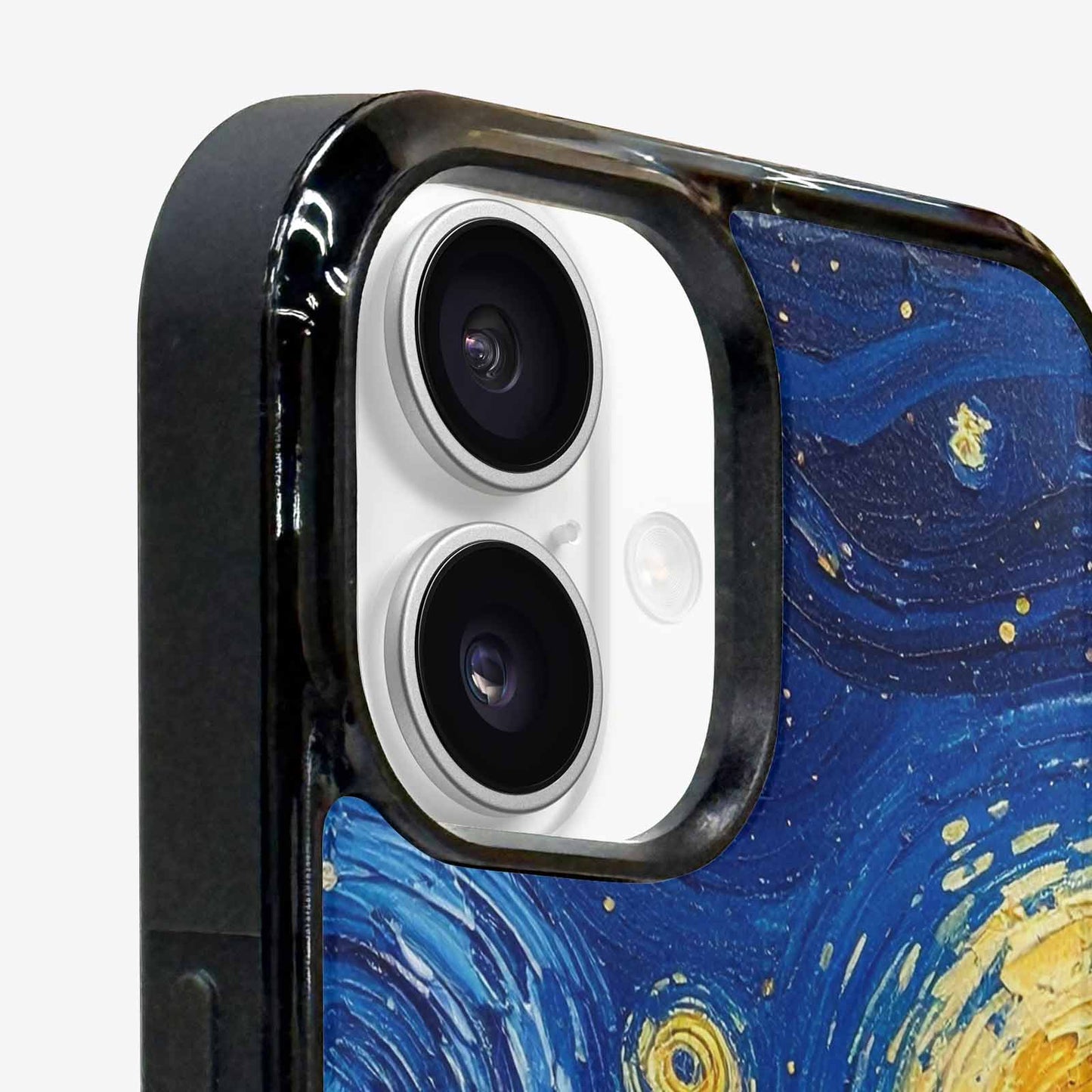 iPhone 16 Case — Swirling Deep Blue Night Sky Filled, Custom Print Case Cover