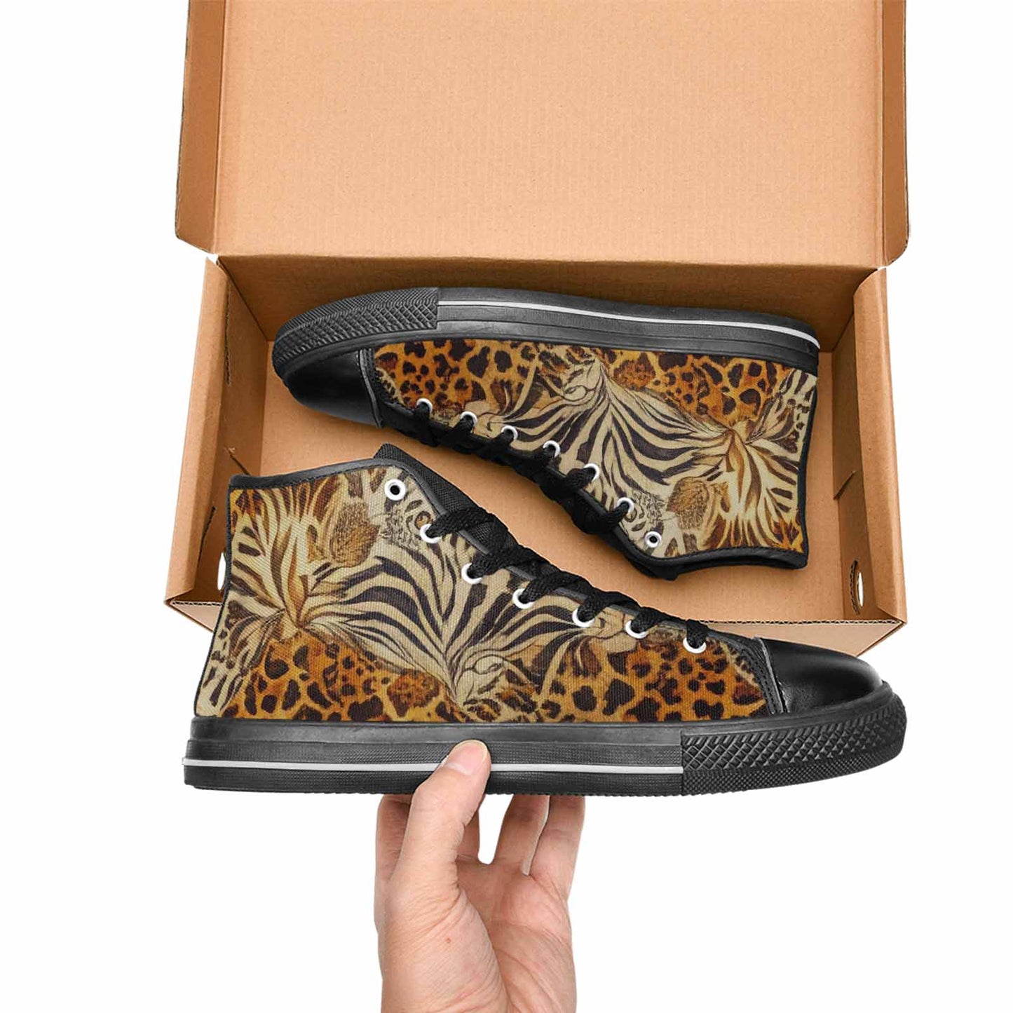 MEN'S Animal Print High Top Canvas Y2K Custom Sneakers