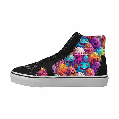 MEN'S Melting Ice Cream Monster High Top Canvas Kaleidoscope Custom Sneakers