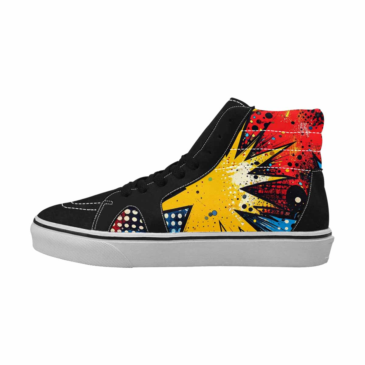 WOMEN'S Comic Book Halftone High Top Canvas Vibrant Chaos Shoes