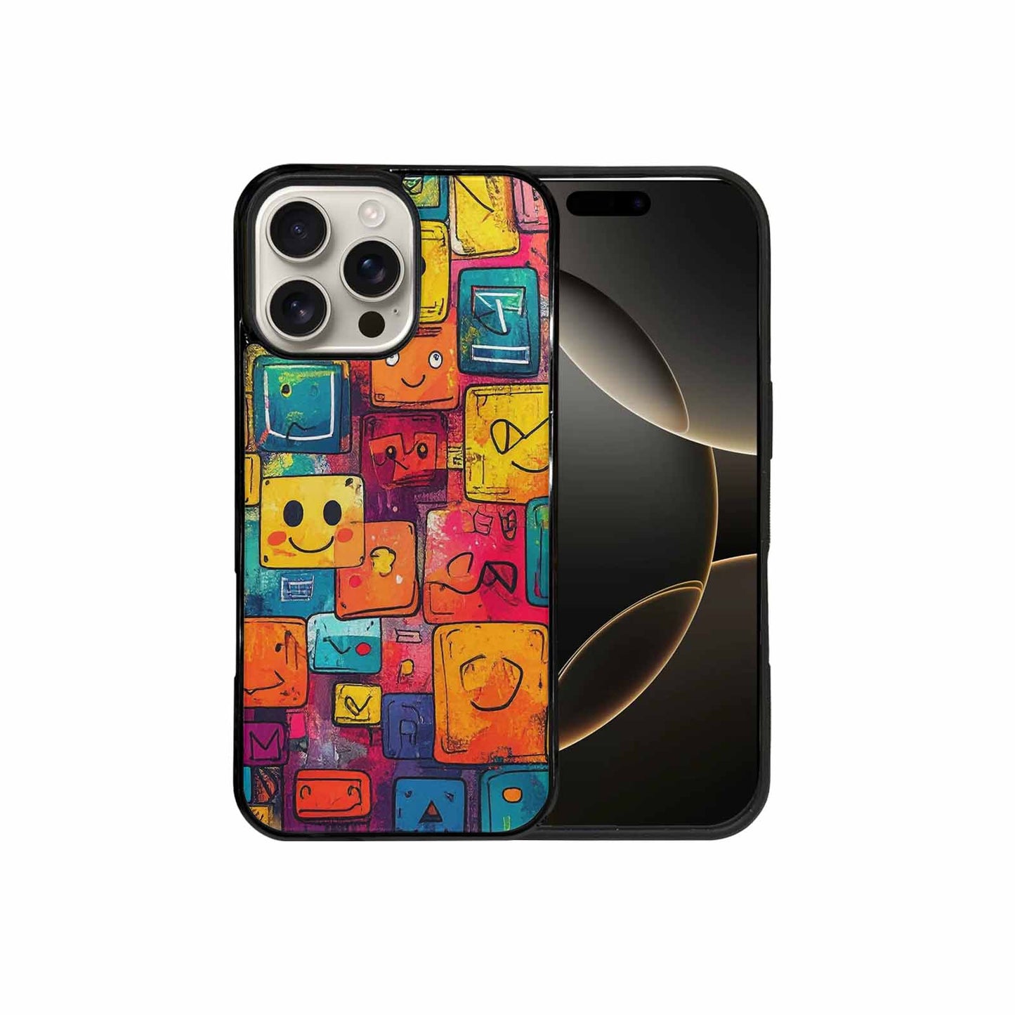 iPhone 16 Pro Max Case — Hand Drawn Icon Doodle Pattern Hundreds, Original Design Phone Case