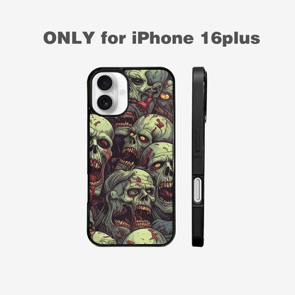 iPhone 16 Plus Case — Zombie Head Pattern Hundreds Of Small, Personalized Phone Case