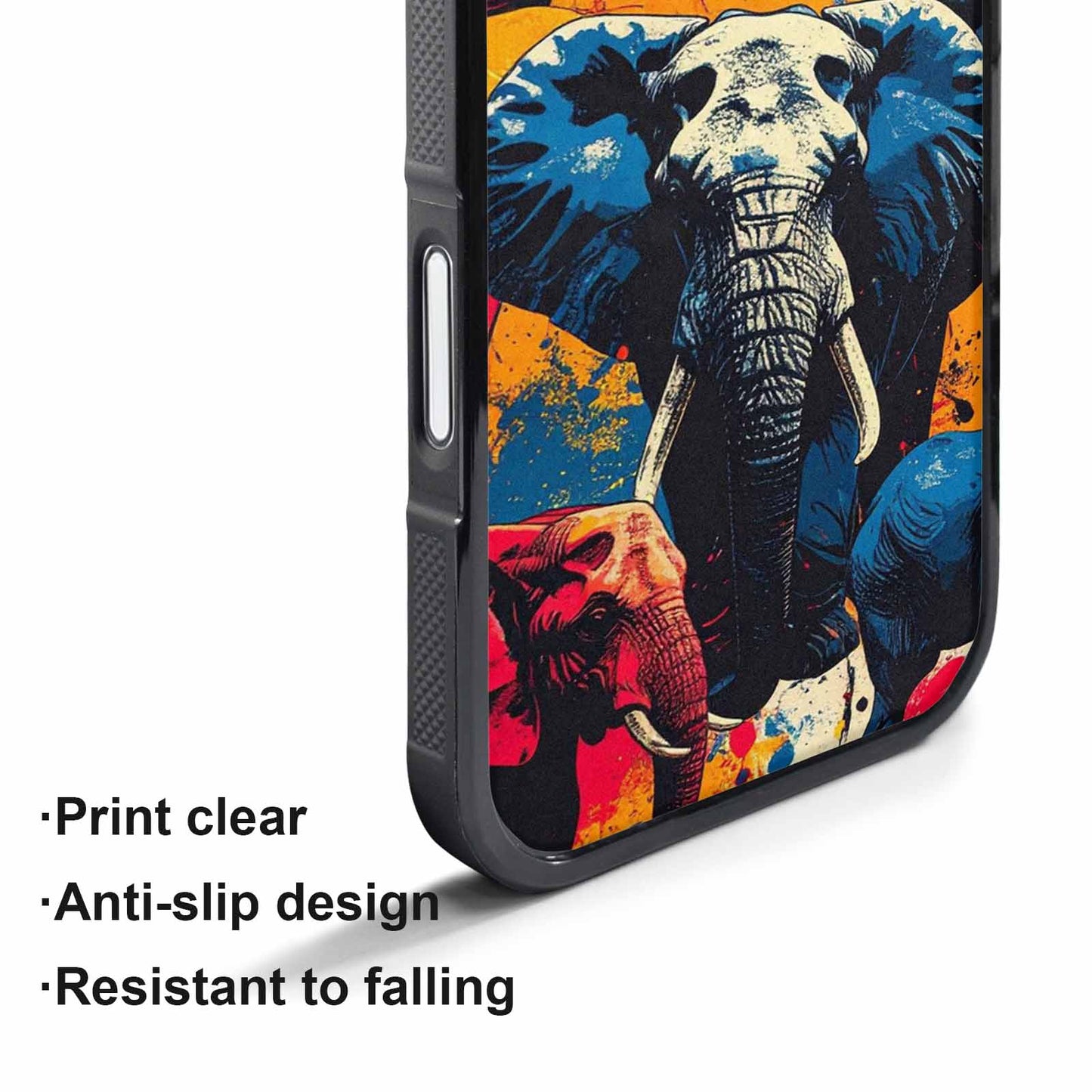 iPhone 17 Pro Max Case — Bold Splatter Elephant Original Art, Custom Phone Case