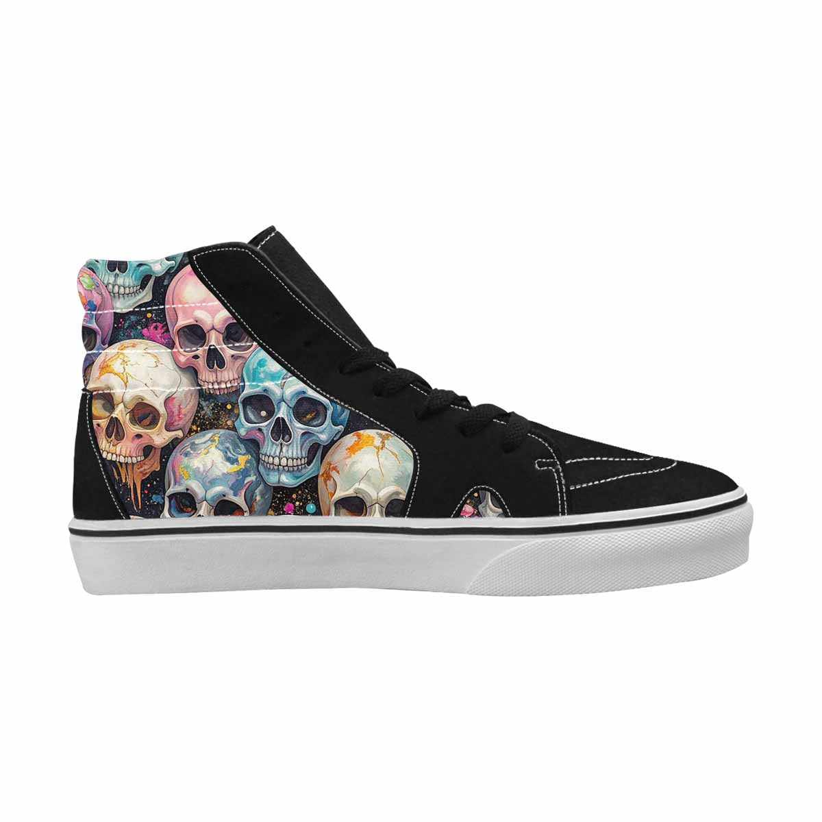 MEN'S Skulls  Marble Skulls High Top Canvas Kaleidoscope Custom Sneakers