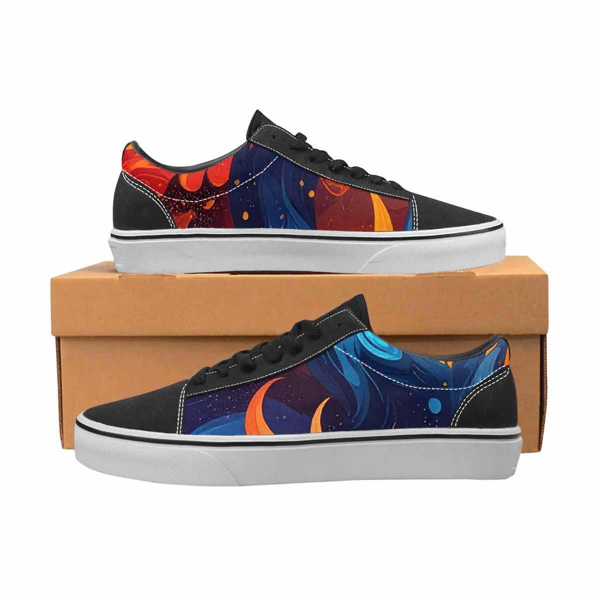 WOMEN'S Fire Flame Canvas Lace-Up Dark Academia Sneakers