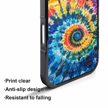 iPhone 17 Pro Case — Black Blue Ink Tie Dye Tie, Custom Printed Phone Case