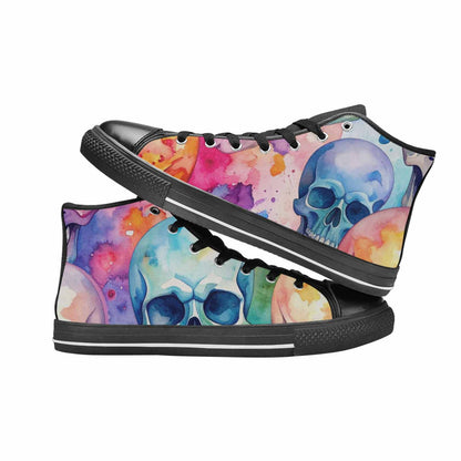 WOMEN'S Kulls - Watercolor High Top Canvas Cottagecore Custom Sneakers