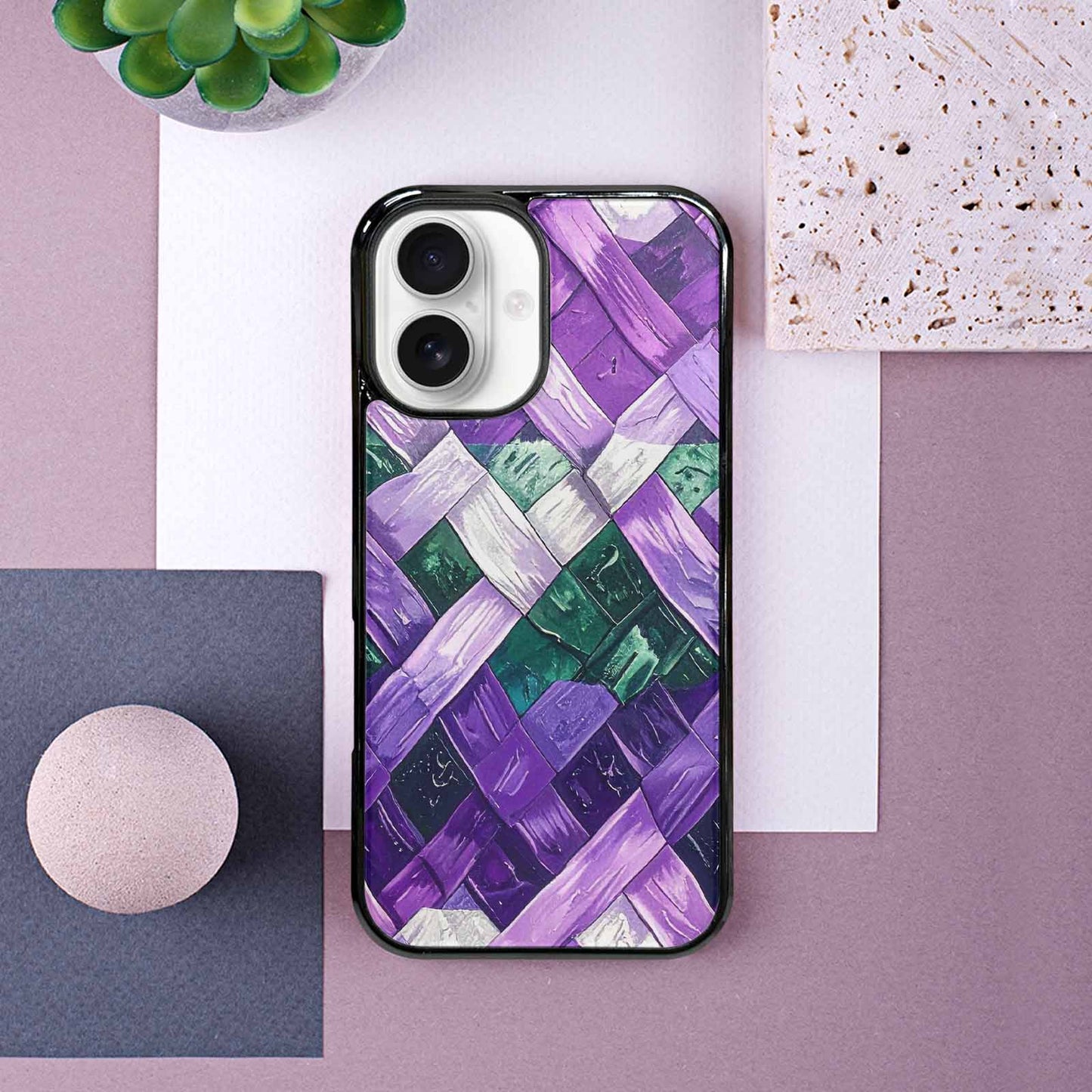 iPhone 16 Case — Genderqueer Flag Color Theme Small Rainbow, Custom Phone Case