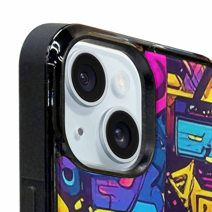 iPhone 15 Plus Case — 80s Retro Motif 80s Retro Motifs, Custom Made Phone Cover