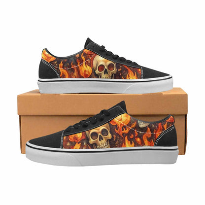 WOMEN'S Skulls - Flaming Canvas Lace-Up Cottagecore Shoes
