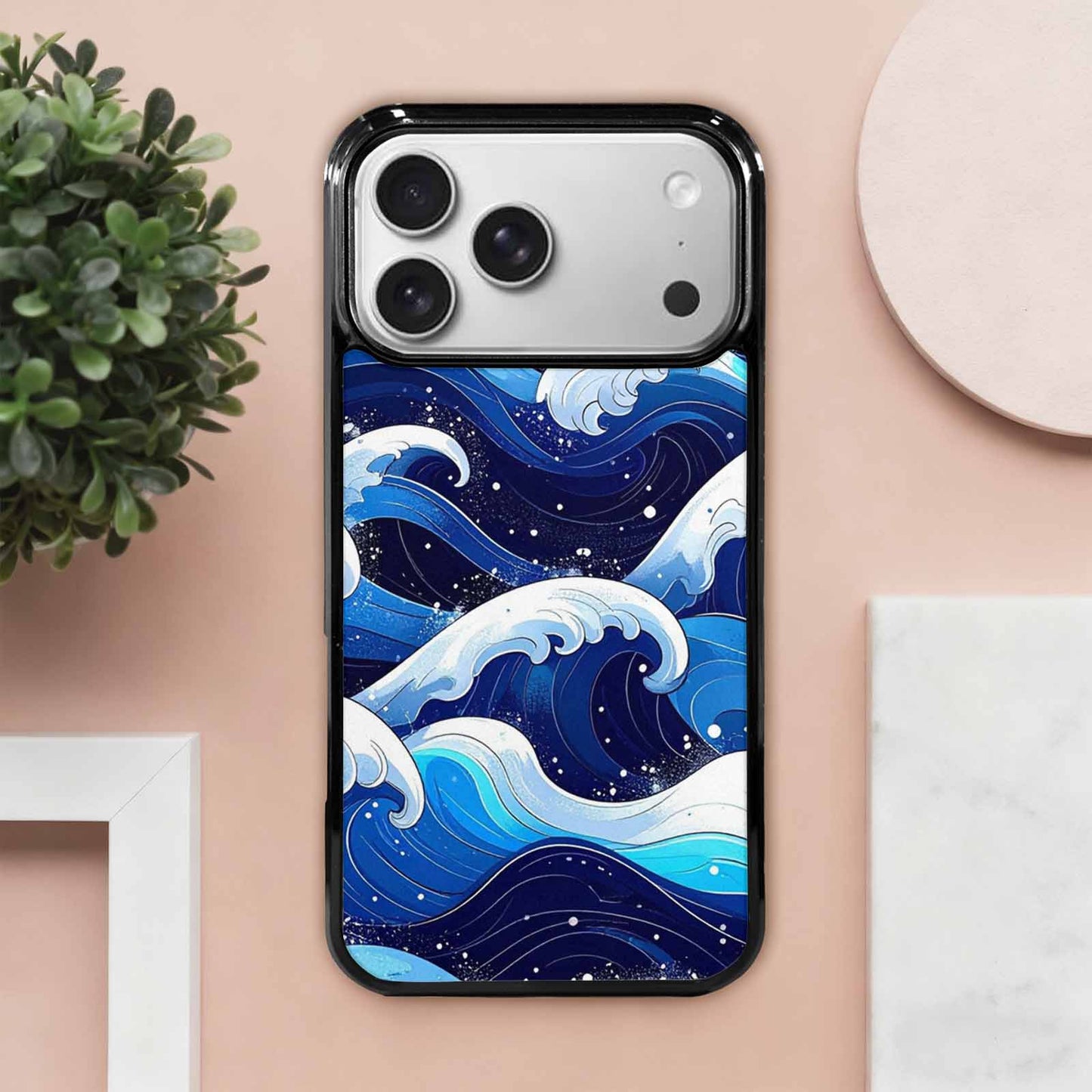 iPhone 17 Pro Max Case — Glossy Winter Wave Cartoon Cute, Customized Protective Case