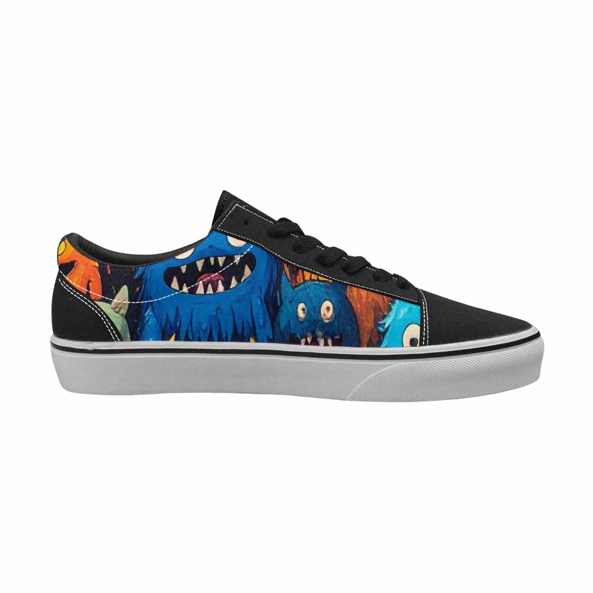 WOMEN'S Monsters (general) Cartoon Monst Lace-Up Canvas Vibrant Chaos Sneakers