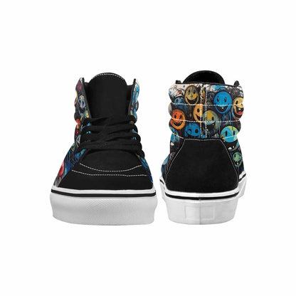 MEN'S Melting Moon Smiley High Top Canvas Grunge Custom Shoes