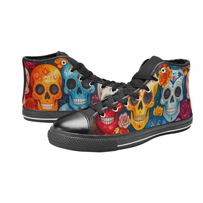 WOMEN'S Skull High Top Canvas Aesthetic Custom Sneakers