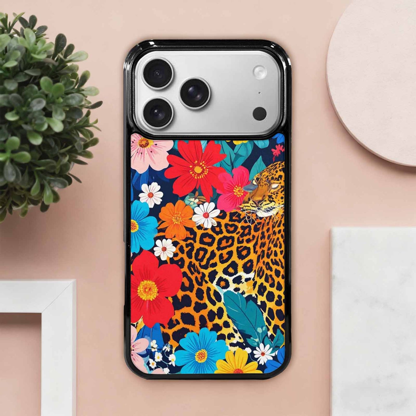 iPhone 17 Pro Max Case — Leopard Print Floral Seamless Animal Print, Personalized Phone Case