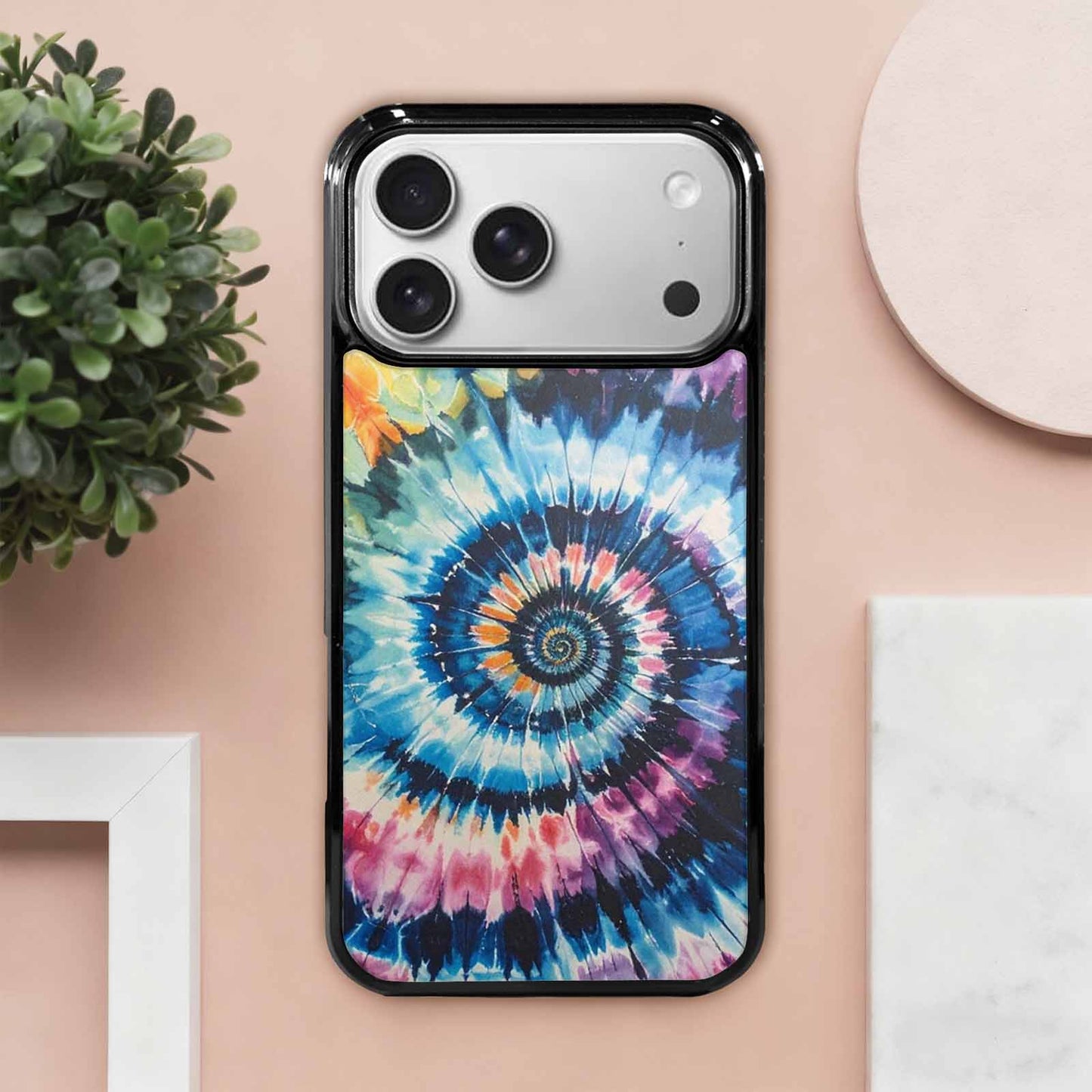 iPhone 17 Pro Max Case — Black &amp; Blue Ink Tie Dye, Custom Phone Case