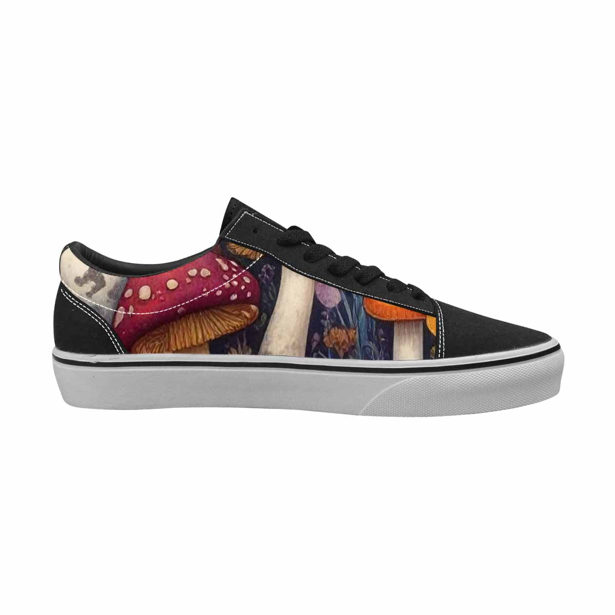 WOMEN'S Mushrooms (general) Mushrooms Pa Lace-Up Canvas Neon Fantasy Custom Shoes