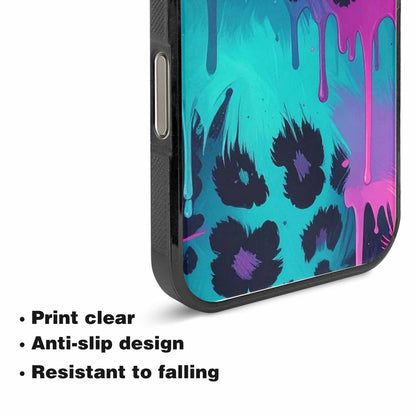iPhone 15 Pro Max Case — Leopard Melting Neon, Personalized Phone Case
