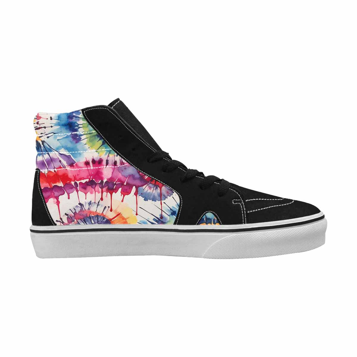 MEN'S Tie High Top Canvas Vibrant Chaos Custom Sneakers