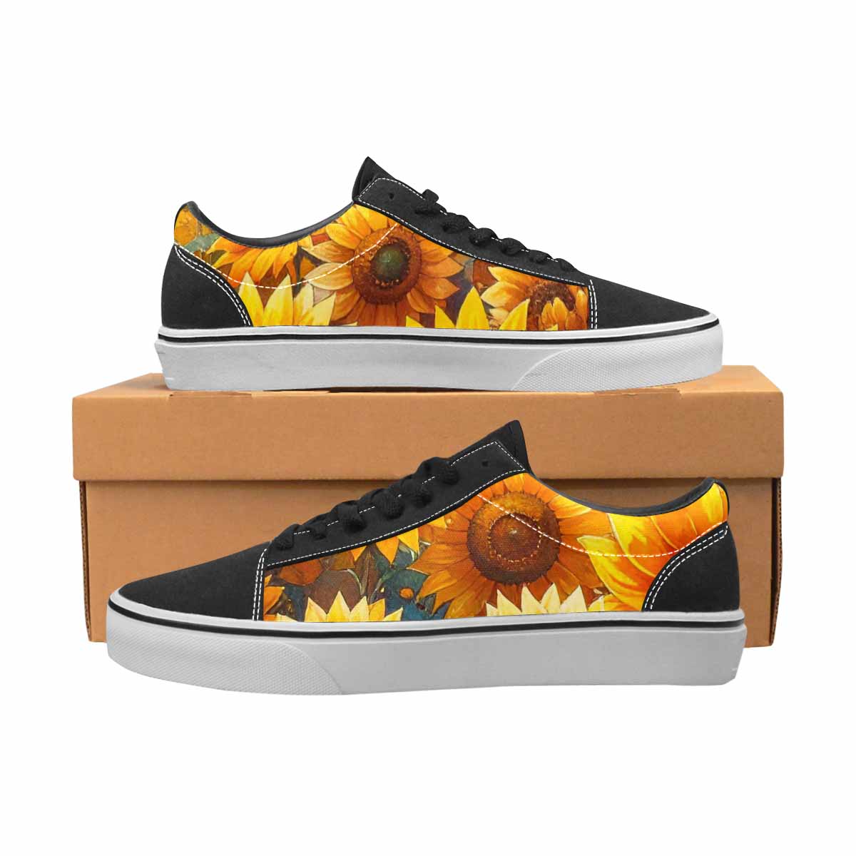 WOMEN'S Sunflower Burst Lace-Up Canvas Dark Academia Sneakers