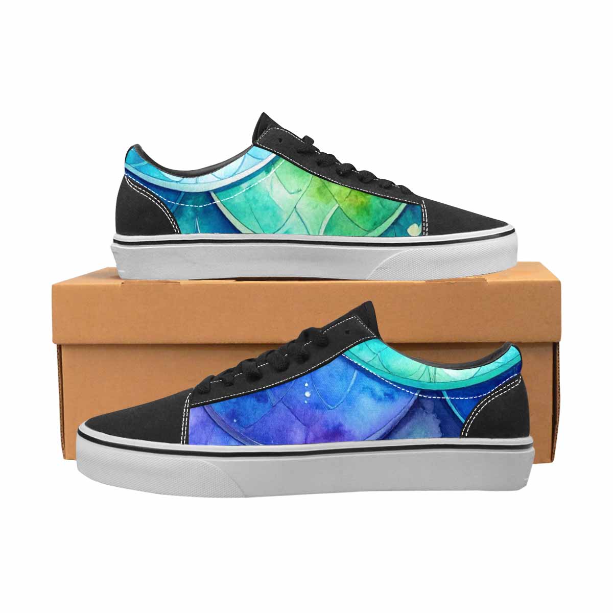 MEN'S Mermaid Scale Canvas Lace-Up Cottagecore Sneakers