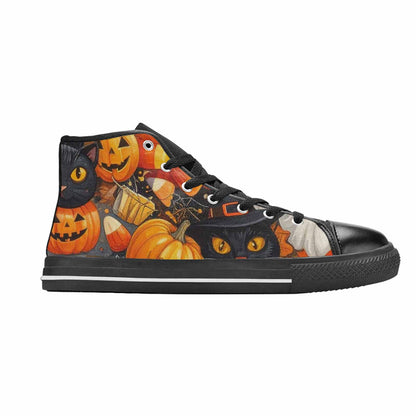 WOMEN'S Halloween High Top Canvas Grunge Custom Shoes