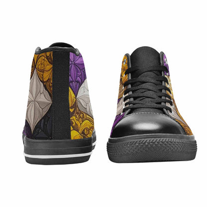 MEN'S Nonbinary Flag Color High Top Canvas Dreamcore Sneakers