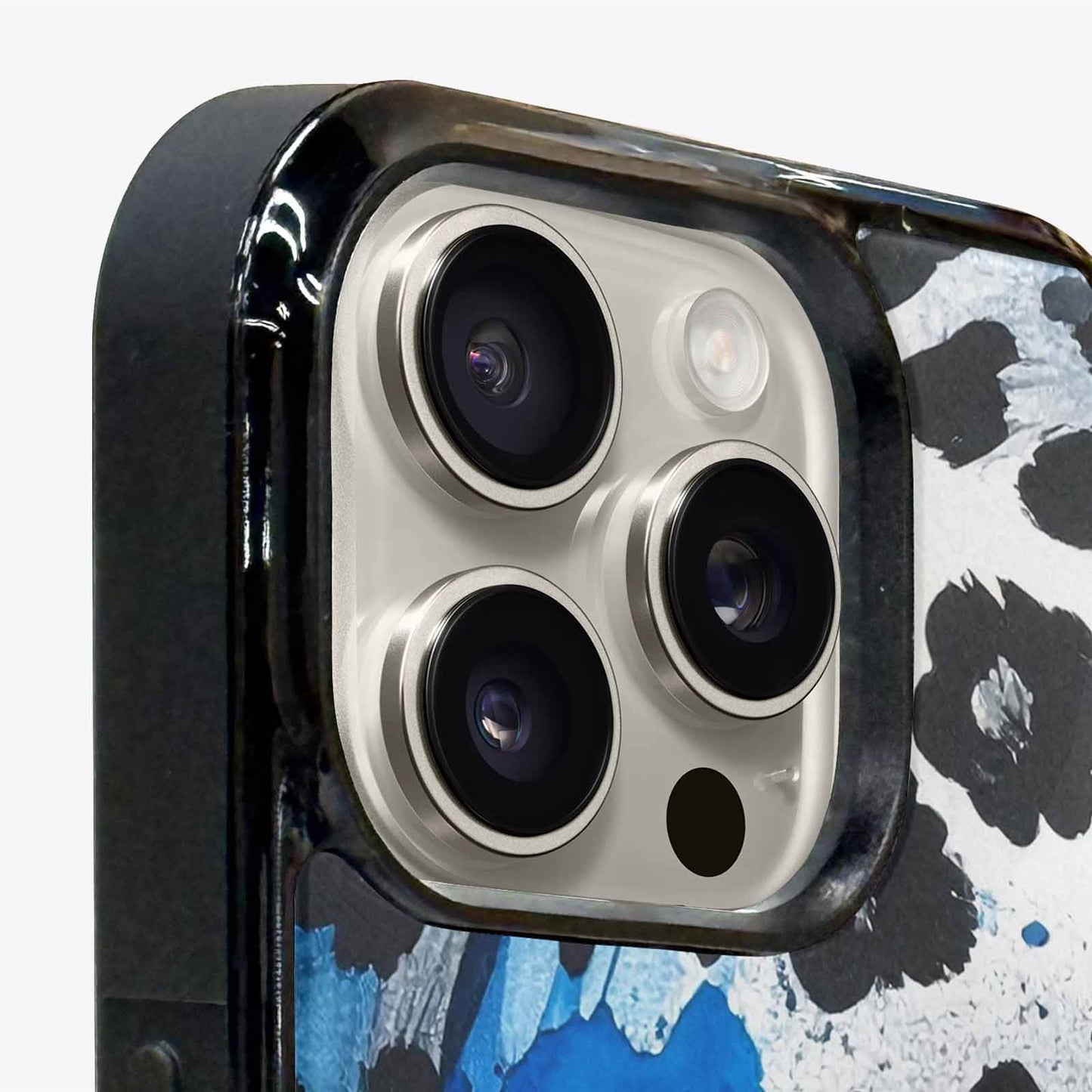 iPhone 16 Pro Case — Animal Print Black Blue Ink Animal, Customized Protective Case
