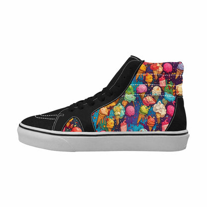 MEN'S Ice Cream Motif Ice High Top Canvas Kaleidoscope Sneakers