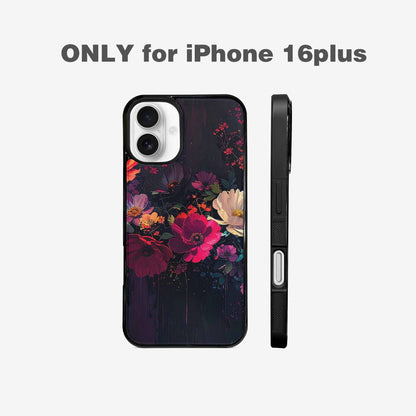 iPhone 16 Plus Case — Shadowy Glitch Floral Pattern Hundreds Of, Custom Phone Case