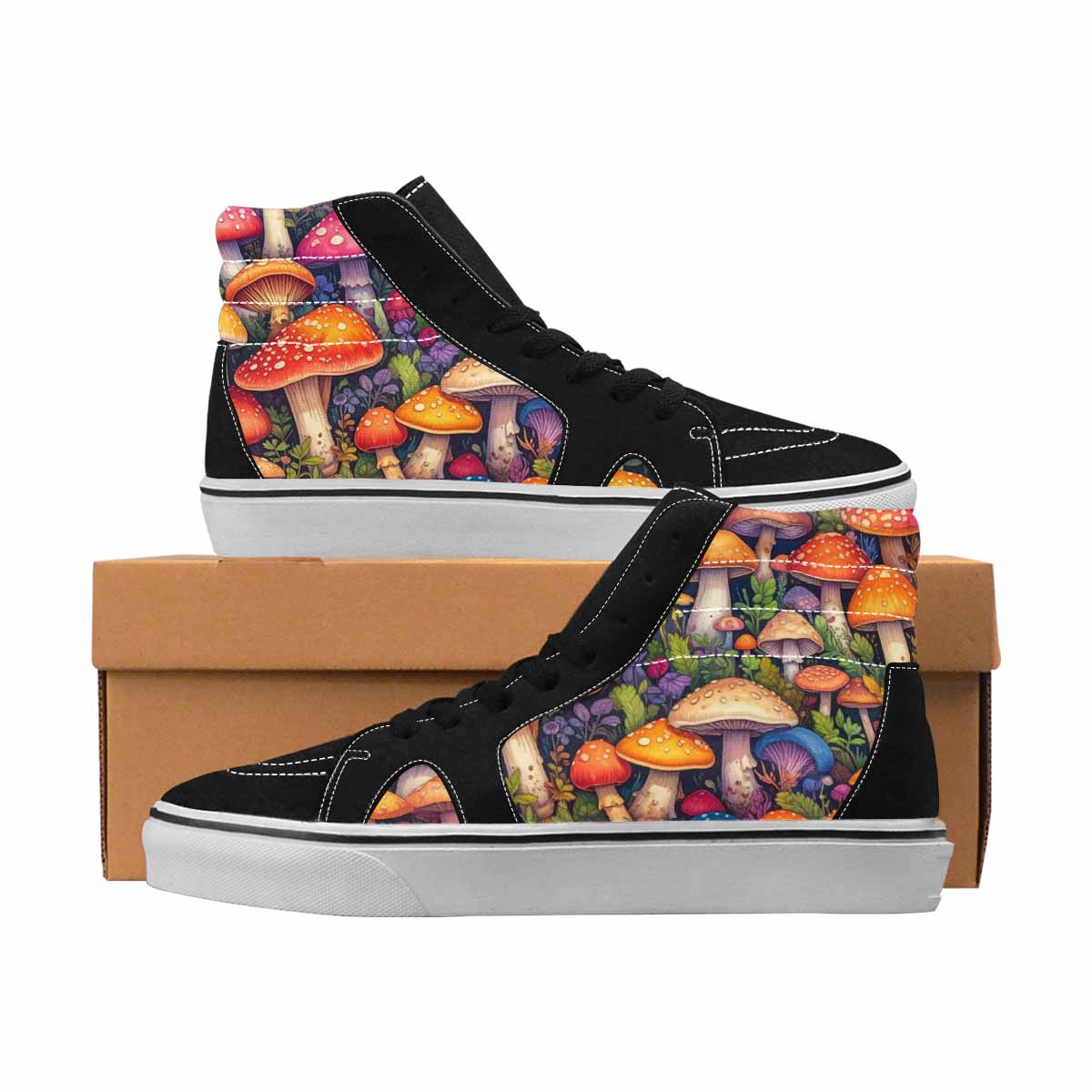 MEN'S Mushrooms High Top Canvas Graphic Print Dreamcore Custom Kicks