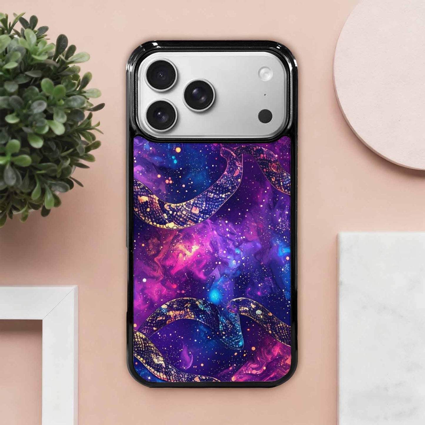 iPhone 17 Pro Max Case — Galaxy Snake Print Galaxy Space, Custom Designed Case Cover