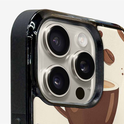 iPhone 16 Pro Case — Coffee Cup And Bean Pattern Seamless, Custom Print Case Cover