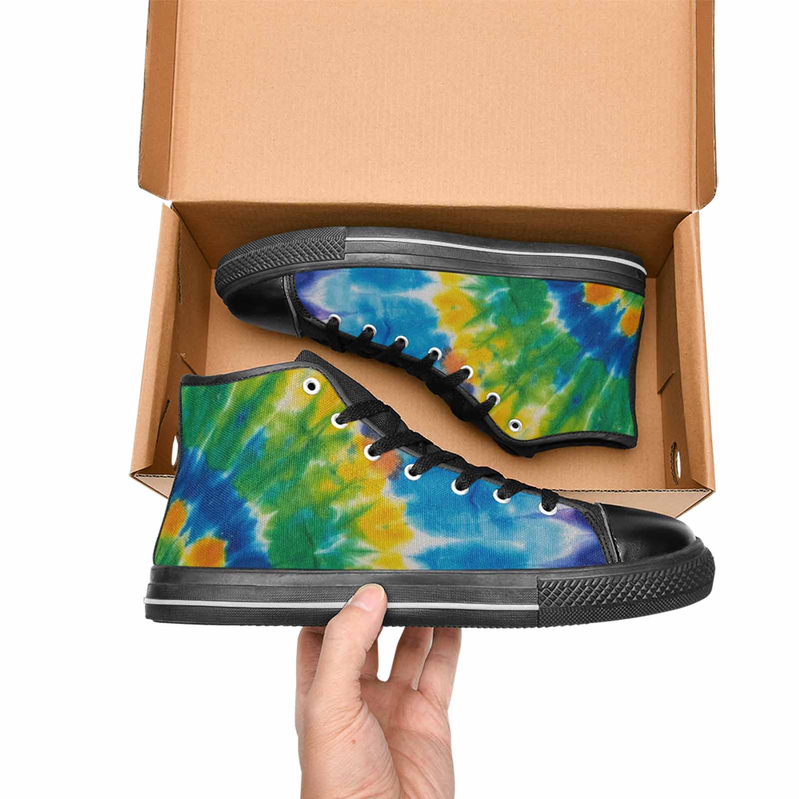 MEN'S Tie Dye Color Twist High Top Canvas Surreal Sneakers