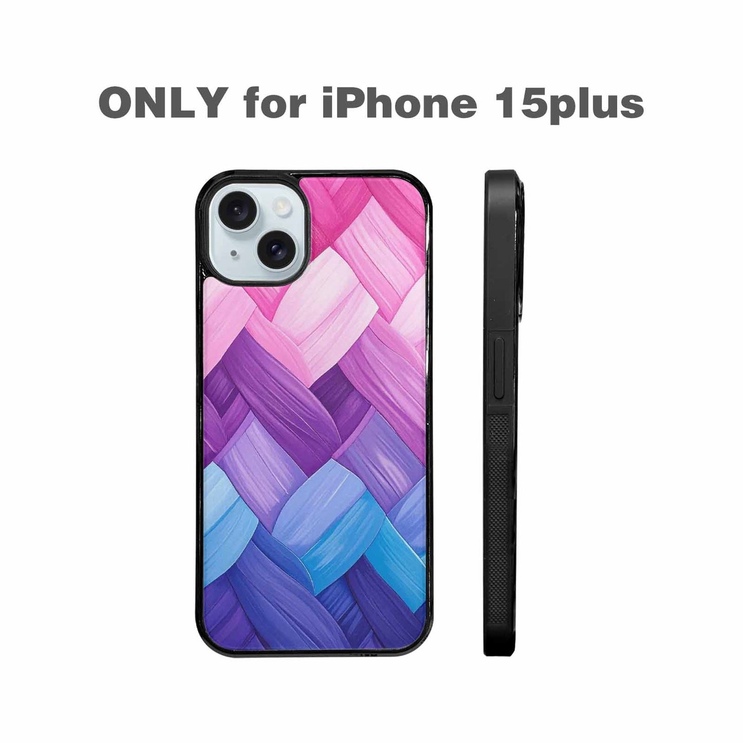 iPhone 15 Plus Case — Bisexual Flag Color Theme Small Rainbow, Custom Print Case Cover